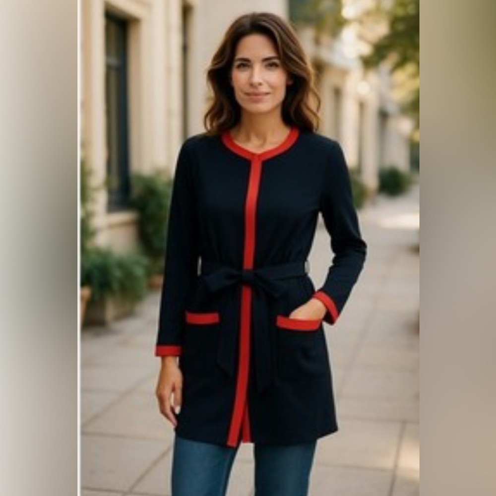 Aritzia Little Moon Poppy Black Goji Berry Cardigan.(flawed)